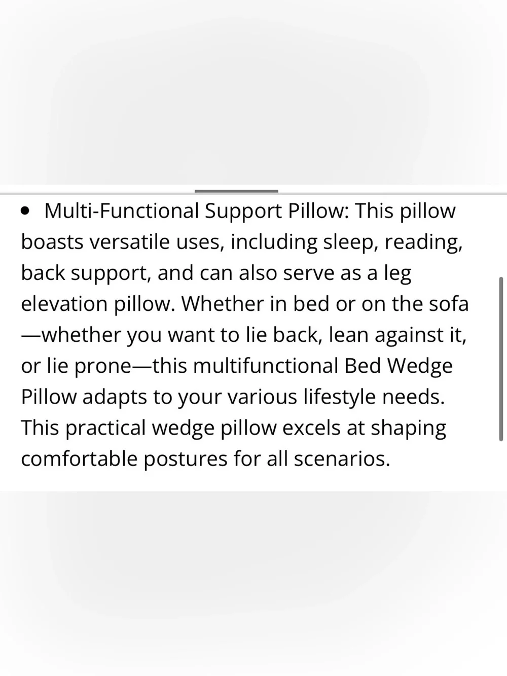 Multi-Functional Bed Memory Foam Wedge Pillow with Washable Cover- GRAY